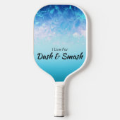 Blauwe Edelstenen Glanzende Ombre Dash & Smash Pickleball Paddle (Achterkant)