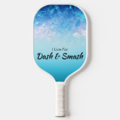 Blauwe Edelstenen Glanzende Ombre Dash & Smash Pickleball Paddle (Voorkant)