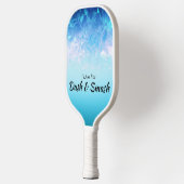 Blauwe Edelstenen Glanzende Ombre Dash & Smash Pickleball Paddle (Links)