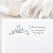 Blauwe edelstenen Tiara Quinceanera Etiket (Insitu)