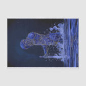 Blauwe Edelvrouwe Ridder Met Zwaard Decoupage Link Tissuepapier (Voorkant)