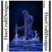 Blauwe Edelvrouwe Ridder Met Zwaard Decoupage Link Tissuepapier