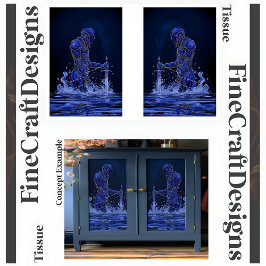 Blauwe Edelvrouwe Ridder Met Zwaard Decoupage R&L  Tissuepapier