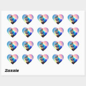 Blauwe eekhoorn eet een fruit-323232 hart sticker (Vel)