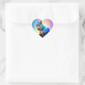 Blauwe eekhoorn eet een fruit-323232 hart sticker (Tas)