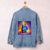 Blauwe eekhoorn eet fruit denim jacket (Hangar)