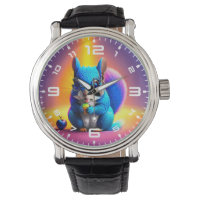 Blauwe eekhoorn eet fruit