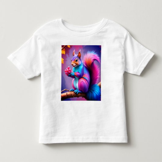 Blauwe eekhoorn eet fruit kinder shirts (Voorkant)