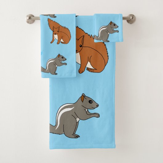 Blauwe eekhoorns bad handdoek (Insitu)