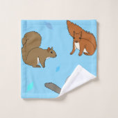 Blauwe eekhoorns bad handdoek (Wasdoekje)