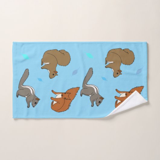 Blauwe eekhoorns bad handdoek (Handdoek)