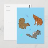 Blauwe eekhoorns briefkaart (Voorkant / Achterkant)