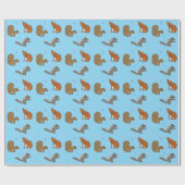 Blauwe eekhoorns cadeaupapier (Vlak)