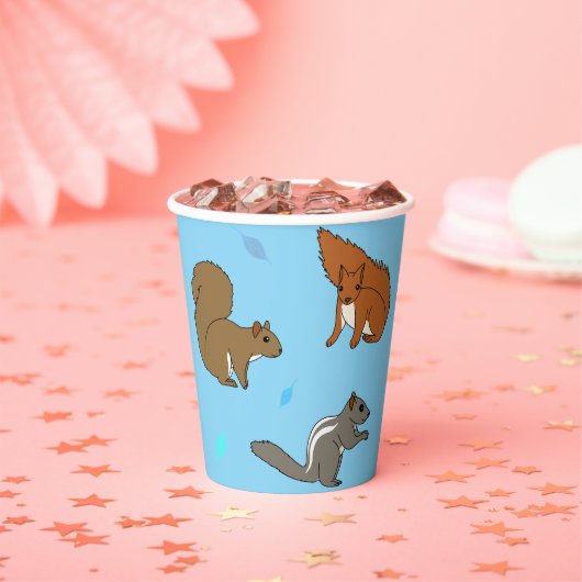 Blauwe eekhoorns papieren bekers (Insitu)