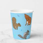Blauwe eekhoorns papieren bekers (Achterkant)