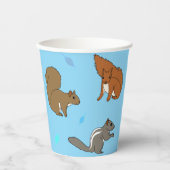 Blauwe eekhoorns papieren bekers (Voorkant)