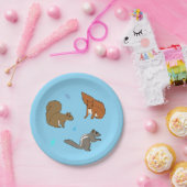 Blauwe eekhoorns papieren bordje (Feest)