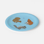 Blauwe eekhoorns papieren bordje (Gekanteld)