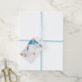 Blauwe Eén Domme Gans 1e Verjaardag Cadeaulabel (Met Touw)