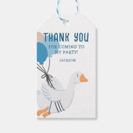 Blauwe Eén Domme Gans 1e Verjaardag Cadeaulabel