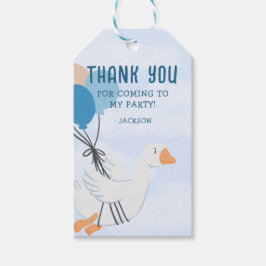 Blauwe Eén Domme Gans 1e Verjaardag Cadeaulabel