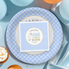 Blauwe Eén Domme Gans - Retro Jongen Eerste Verjaa Servet