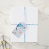 Blauwe Eend 1e Verjaardag Cadeaulabel (Met Touw)