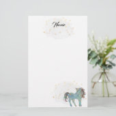 Blauwe eendriekhoorn en sterren briefpapier (Staand voorkant)