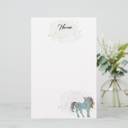 Blauwe eendriekhoorn en sterren briefpapier (Staand voorkant)