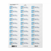 Blauwe Eenhoorn adreslabel Etiket (Full Sheet)