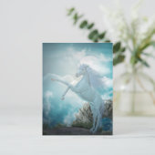 blauwe eenhoorn briefkaart (Staand voorkant)