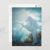 blauwe eenhoorn briefkaart (Voorkant / Achterkant)