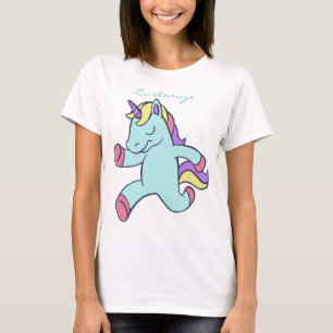 Blauwe Eenhoorn die Thunder_Cove in werking T-shirt