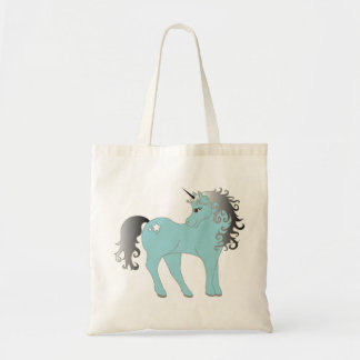 Blauwe eenhoorn fantasie tote bag