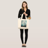 blauwe eenhoorn grote tote bag (Voorkant (model))