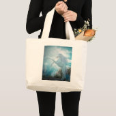 blauwe eenhoorn grote tote bag (Voorkant (product))