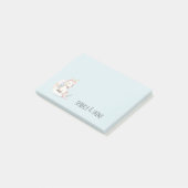 Blauwe Eenhoorn op Wolk Post-it® Notes (Schuin)