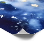 Blauwe Eenhoorn Poster (Hoek)