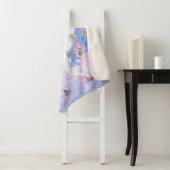 Blauwe Eenhoorn Prinses op Frozen Lake Nursery Dec Sherpa Deken (In situ)