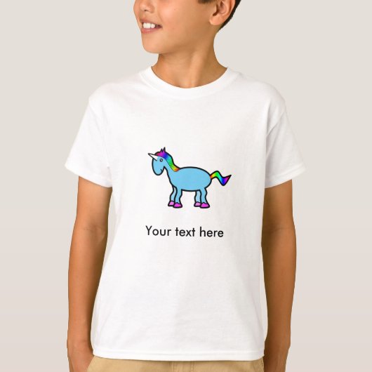 Blauwe eenhoorn t-shirt (Voorkant)