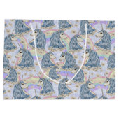 Blauwe eenhoorns met regenbogen large cadeautasje (Achterkant)