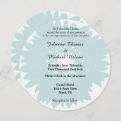 Blauwe Eenvoud Bloem Bruiloft Kaart (Voorkant / Achterkant)