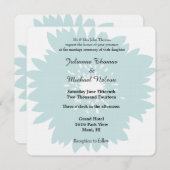 Blauwe Eenvoud Bloem Bruiloft Kaart (Voorkant / Achterkant)