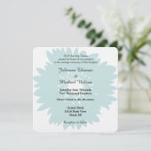 Blauwe Eenvoud Bloem Bruiloft Kaart (Staand voorkant)