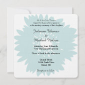 Blauwe Eenvoud Bloem Bruiloft Kaart (Voorkant)