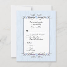 Blauwe Eenvoud RSVP met lijst van entree