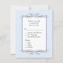 Blauwe Eenvoud RSVP met lijst van entree Kaartje