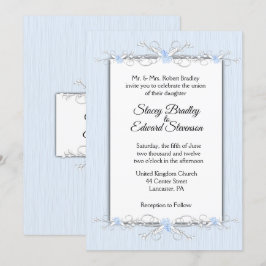 Blauwe eenvoud Traditionele huwelijksuitnodiging Kaart