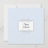 Blauwe eenvoud Traditionele huwelijksuitnodiging Kaart (Achterkant)