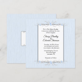 Blauwe eenvoud Traditionele huwelijksuitnodiging Kaart